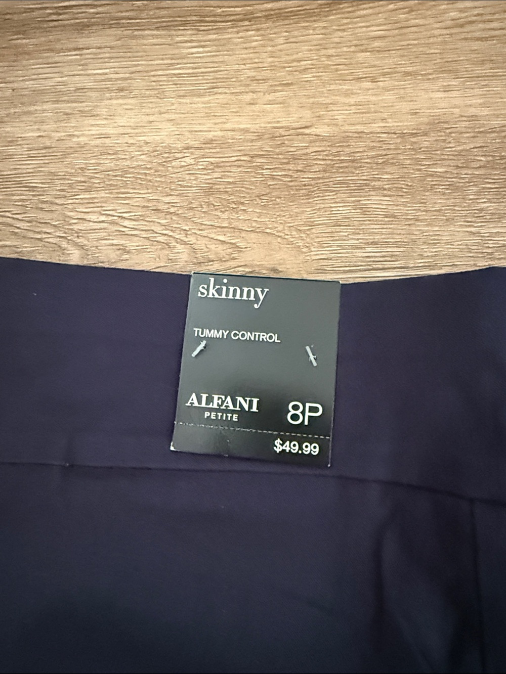 Alfani Navy Women's Pull-On Skinny Leg petite Dress Pants - Picture 4 of 5
